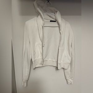 White Brandy Melville Zip Up Hoodie